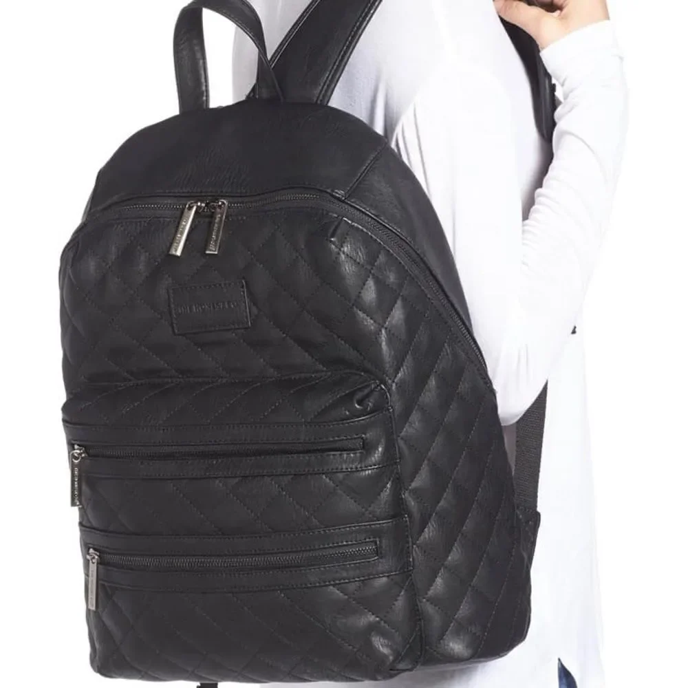 city quilted faux leather diaper backpack Best Bag in Vintage Tan Citi Collective go top handle Nuna BMW Essential Bag Element
